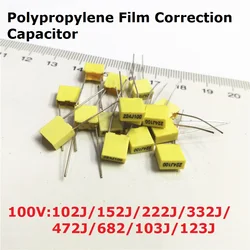 20PC Polypropylene Film Capacitor 100V 102J100 152J100 222J100 332J100 472J100 682J100 103J100 123J100 V  1.5/2.2/3.3/4.7/6.8/NF