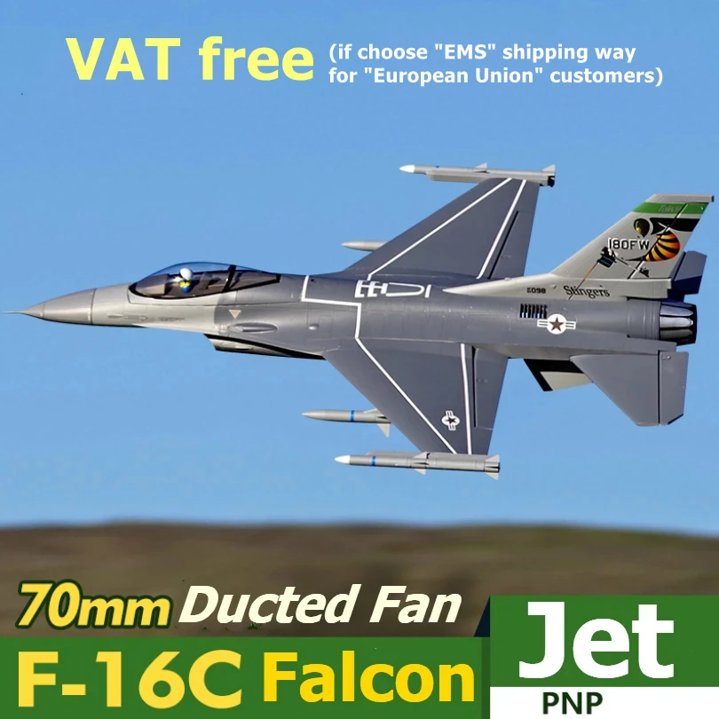 FMSRC RC Airplane 70mm F16 F-16C Falcon V2 Ducted Fan EDF Jet Model Plane Hobby Aircraft Avion PNP 6S with Retracts EPO