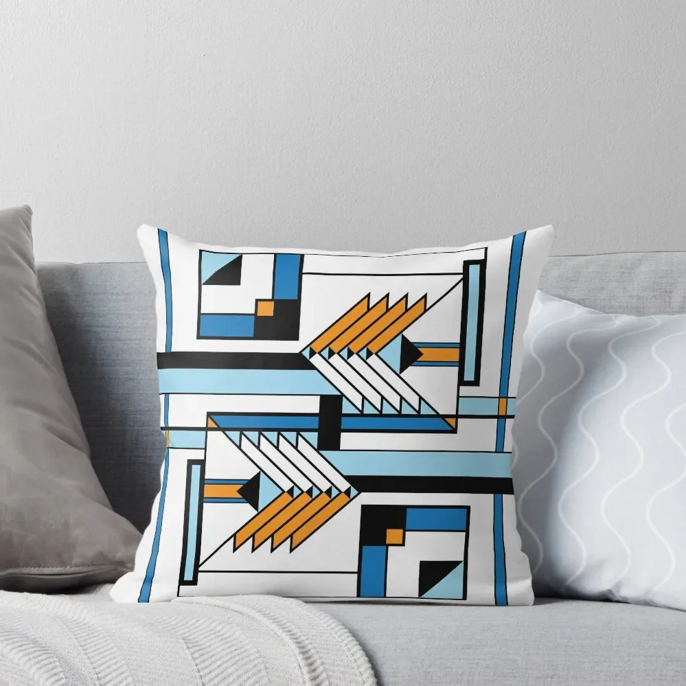 

Mid Century Modern Prairie Blues Throw Pillow Couch Cushions Decorative pillow case pillow