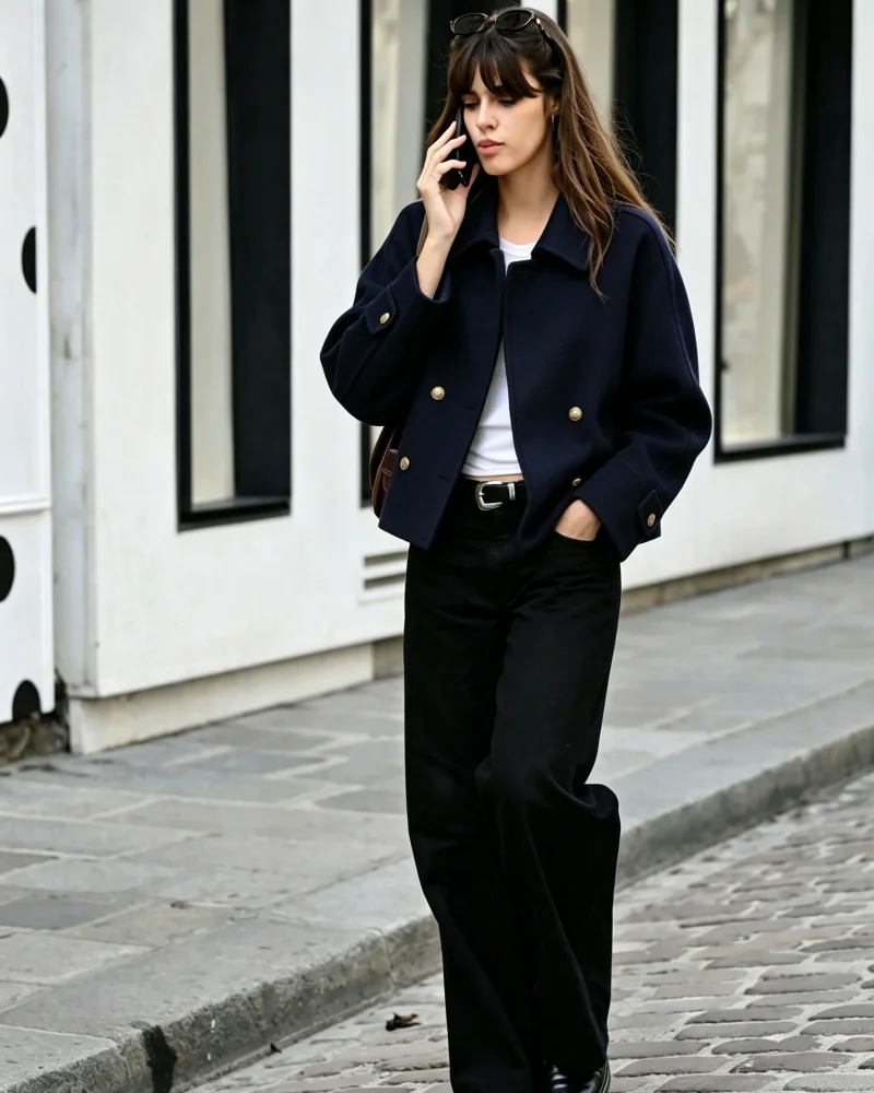 Women's coat 2026 new European and American fashion casual solid colour collared long sleeve short coat