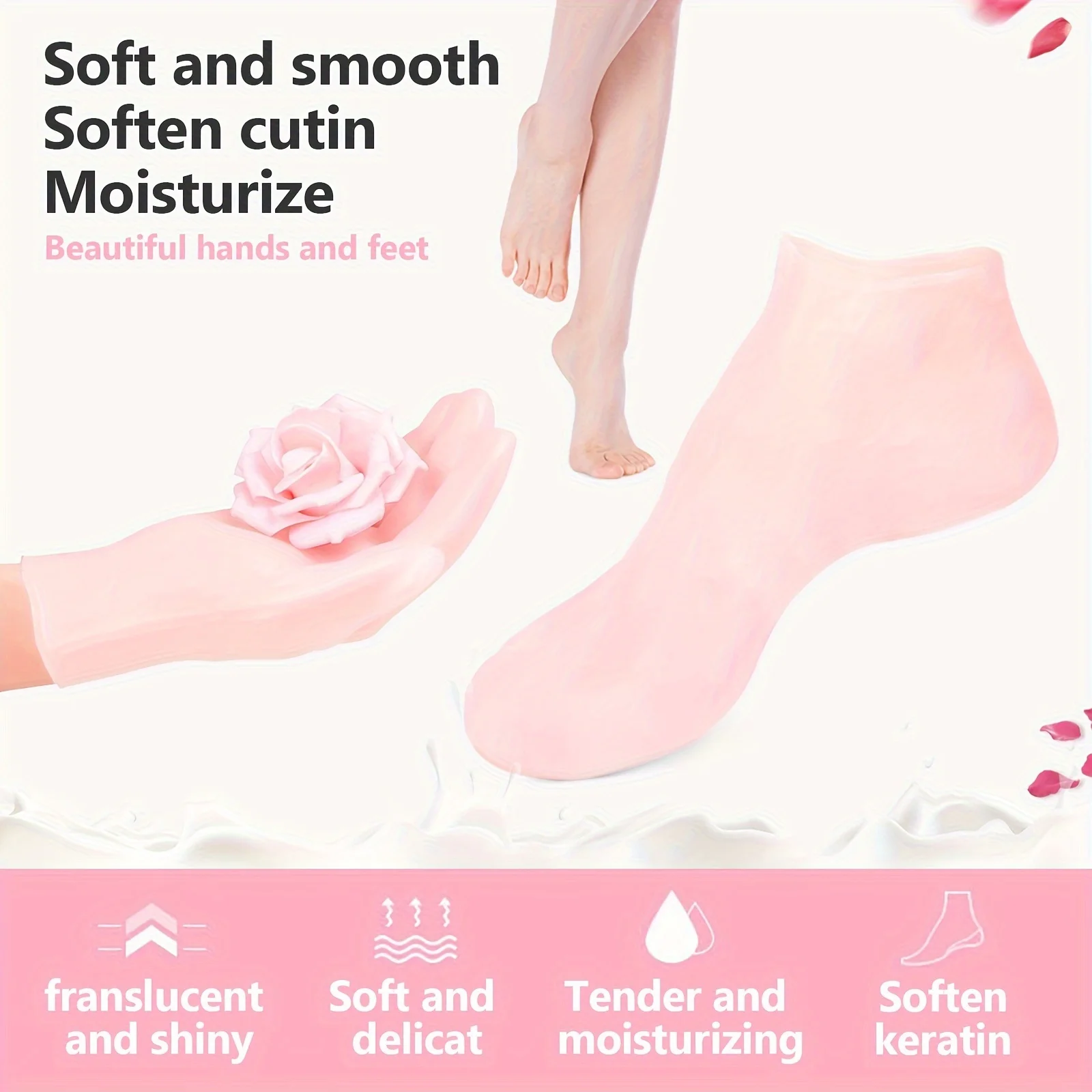 Ensemble de 3 pièces de soins de la peau en Silicone, ensemble de masque hydratant réutilisable, gants, chaussettes, pour le visage, les mains et les pieds secs, craquelés, ensemble