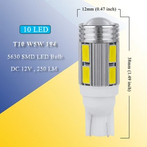 1 Stcs Car LED LED T10 W5W 194 Signalleuchte 12V 5630 SMD 7000K Weiß Auto Interior Maps Lizenzlizenzleuchten Lampen -Seitenlampe 8 Hauptverkauf Pajero 1 - №7