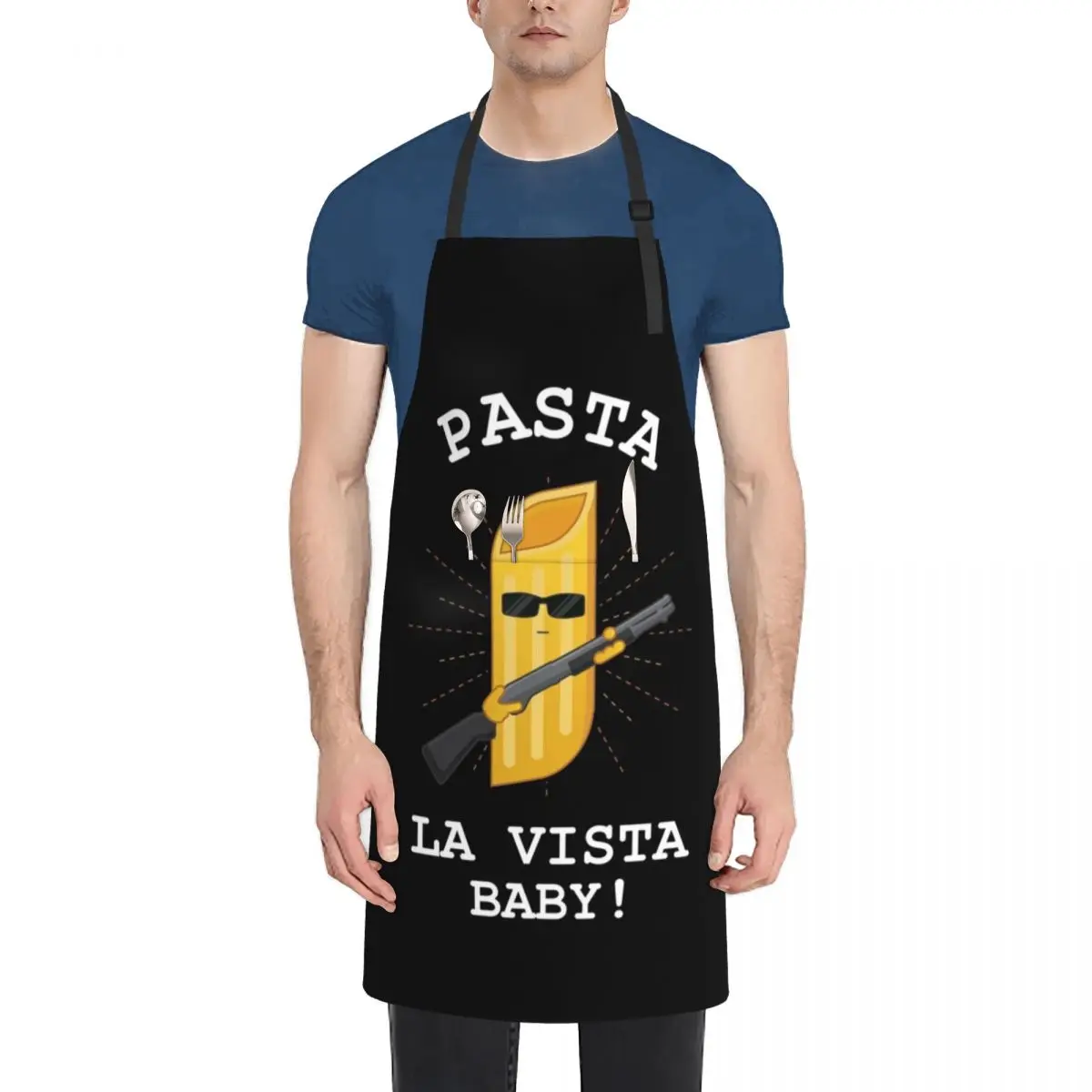 

Pasta La Vista, Baby Funny Food Cartoon Pun Apron Kitchen Accessories 2022 Things For Home And Kitchen Apron