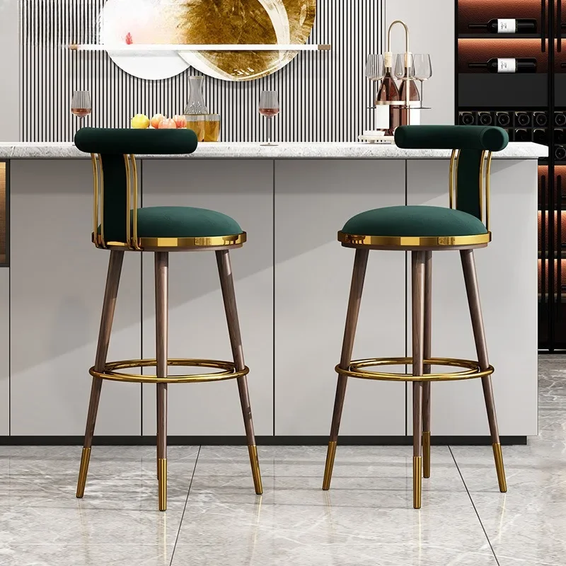 

Accent American Bar Chairs Reception Retro High Relaxing Library Bar Stools Portable Minimalistic Taburete Cocina Alto Furniture