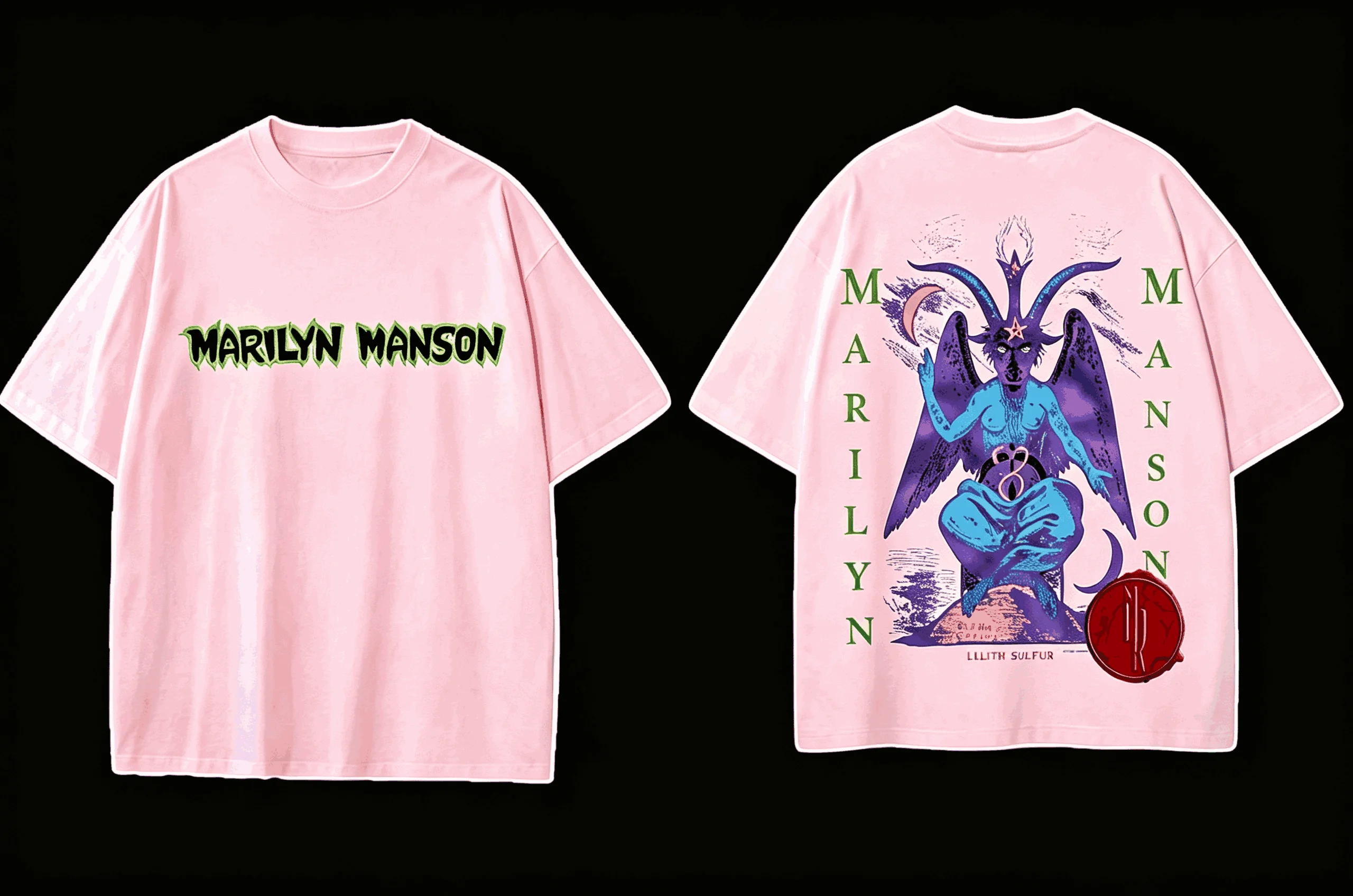 Marilyn Manson Summer New Cotton Retro Unisex Casual Fashion T-shirt High Street Oversized Unisex Trendy Cotton Breathable soft