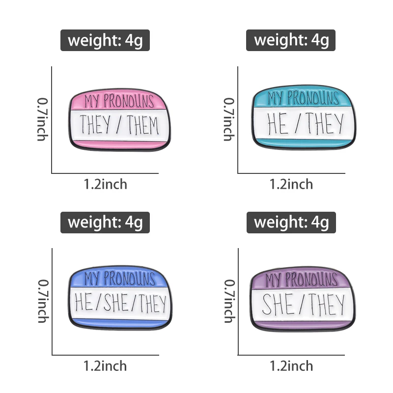 My Pronouns Enamel Pins Badge Colorful Dialog They Them He She Brooch Women Men Accessories Backpack Jewelry Wholesale