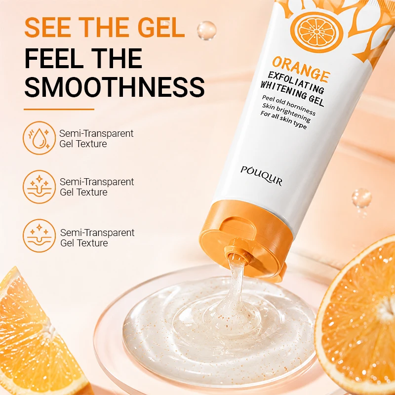 Orangefarbenes Peeling-Gel, Entferner abgestorbener Flecken, Aufhellung der Peeling, 50 g, sanfte Reparatur, Peeling, Aufhellung, feuchtigkeitsspendende Feuchtigkeitscreme, koreanische Hautpflege – Detail 4