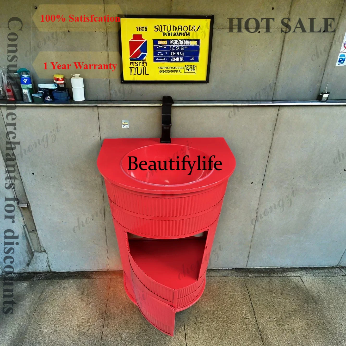 B567 Retro industrial wind wash basin Floor-to-ceiling bar wash basin Restaurant Creative column wash basin