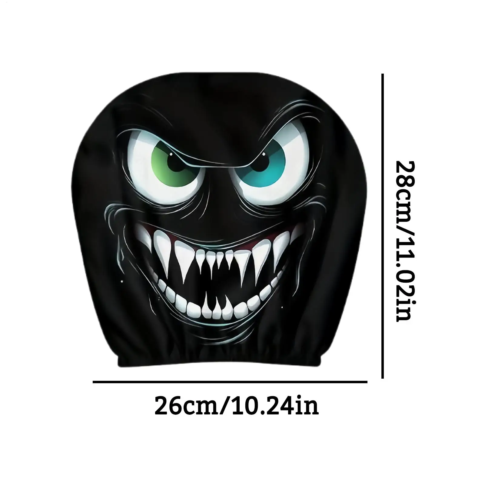 غطاء مسند رأس السيارة مكون من قطعتين عيون كبيرة، واقي مسند رأس مقعد السيارة المرن، أغطية مسند الرأس المرنة لتزيين الهالوين #6