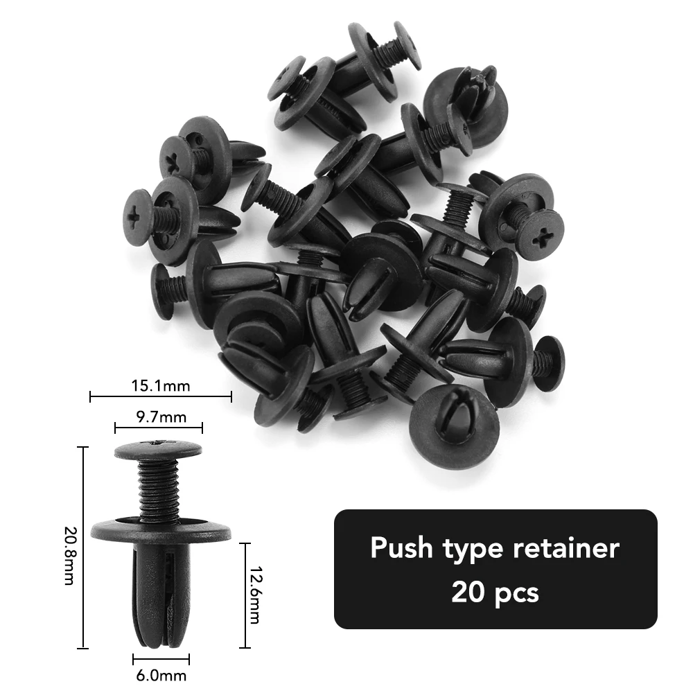 6 Size 100pcs Auto Fastener Clip Mixed Fastener Kit For mitsubishi lancer asx outlander pajero l200 for Samsung QM6 QM3
