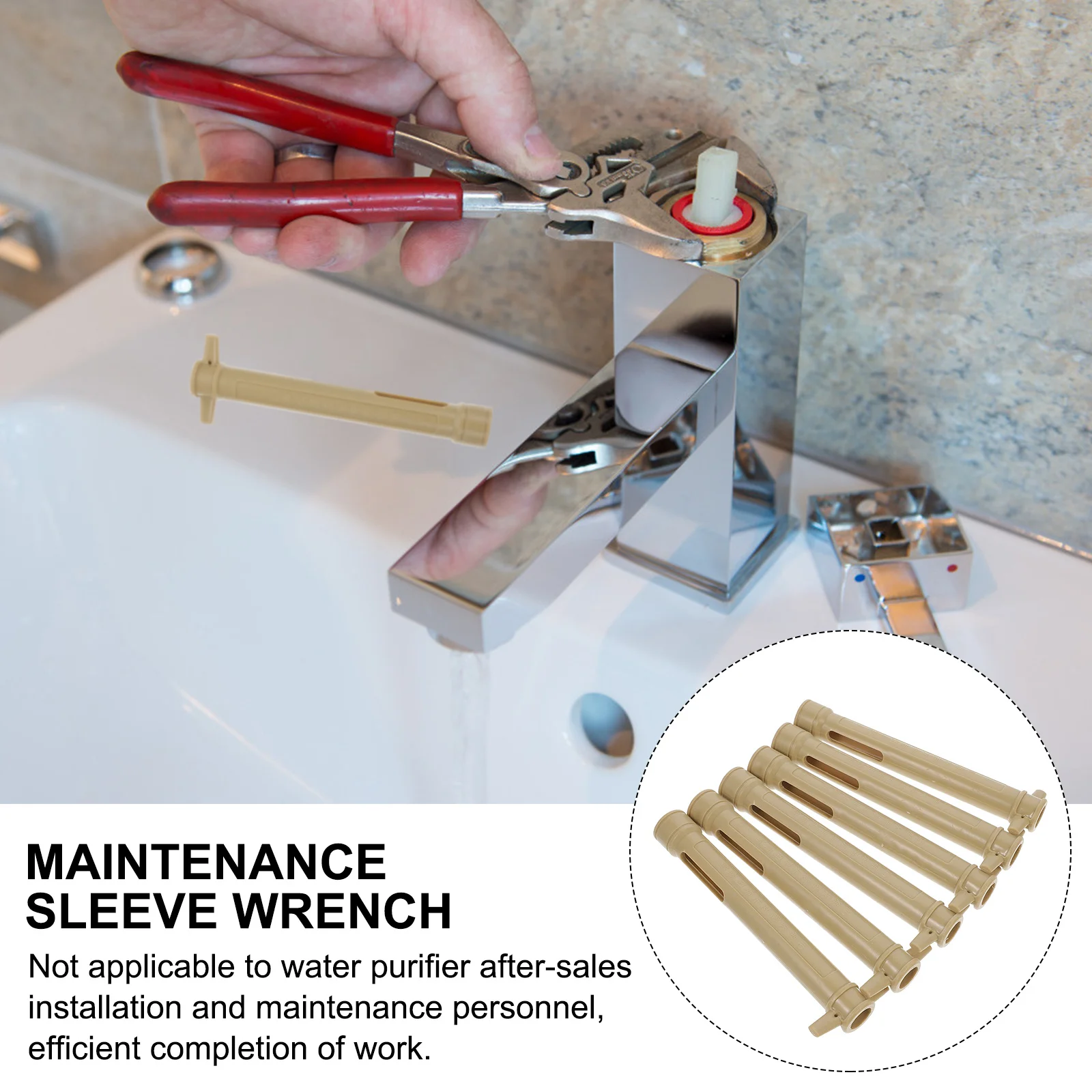 6 Buah Alat Pemasang Selongsong Keran, Alat Pemasangan Keran, Tekstur Halus Ringan dan Kuat, Penggunaan Rumah Tangga