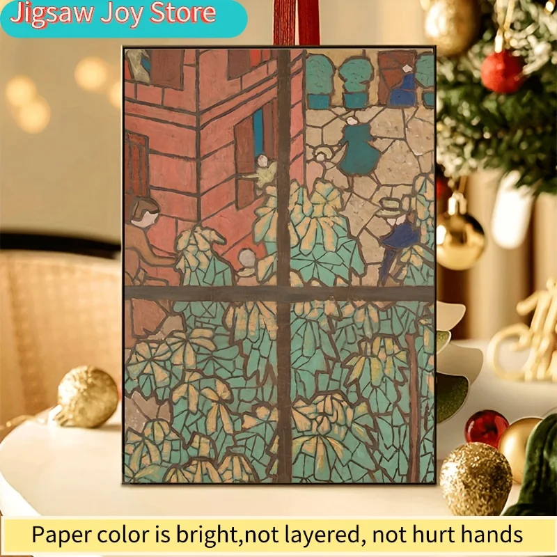 Édouard Vuillard's The Chestnuts 500-delige mini-kunstpuzzel, met een afmeting van 15x10 inch, is een premium papieren puzzel ontworpen voor volwassenen