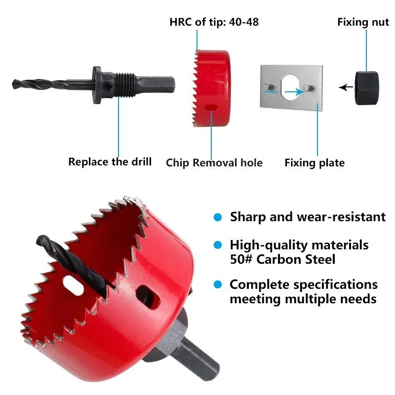 XCAN Drill Bit Hole Saw Set 5/8/13pcs 19-127mm   Wood Metal Drilling Tools Hole Core Cutter Hole Saw Drill