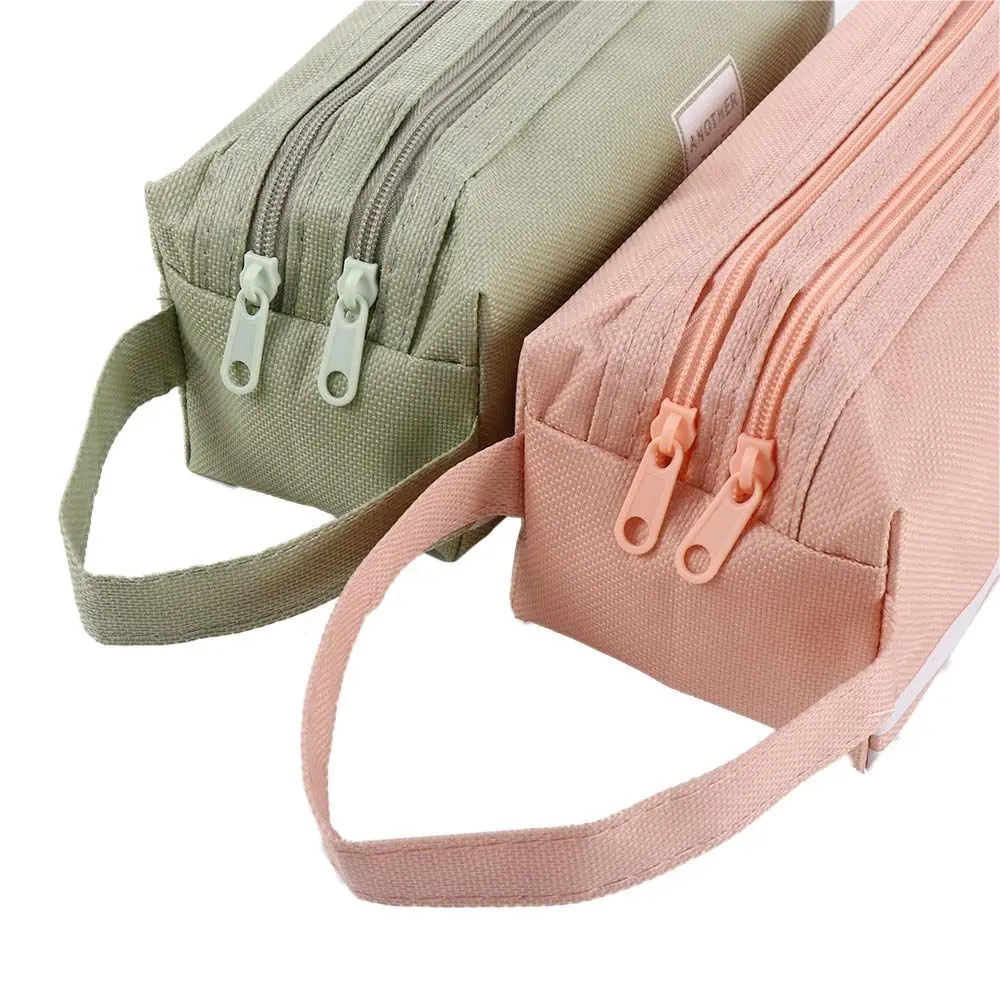 Student Handbag Storage bag High Capacity Candy color Big Pen Case Double layer Pen Bag Pencil Case