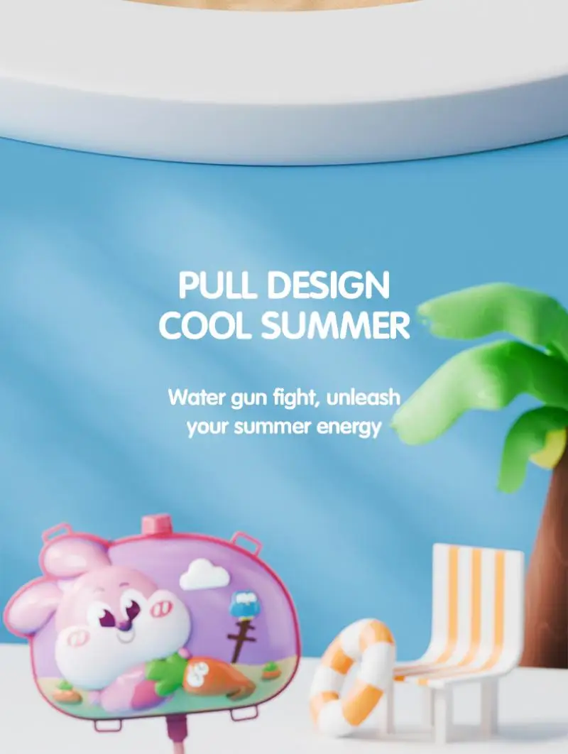 Pistola de água automática animal água esguicho armazenamento mochila pull-out ao ar livre praia piscina jogo de tiro água jogando brinquedo presente do miúdo