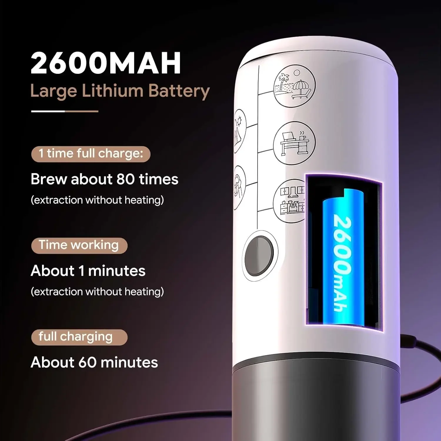 ماكينة اسبريسو محمولة صغيرة 12 فولت قابلة للشحن 3 في 1 ماكينة قهوة كهربائية متعددة الوظائف بخلاصة مفتاح واحد متوافقة مع