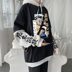 Demon Slayer Anime Harajuku Men Women Patchwork Winter Hoodies Kimetsu no Yaiba Cool Inosuke Hashibira Plus Size Sweatshirts