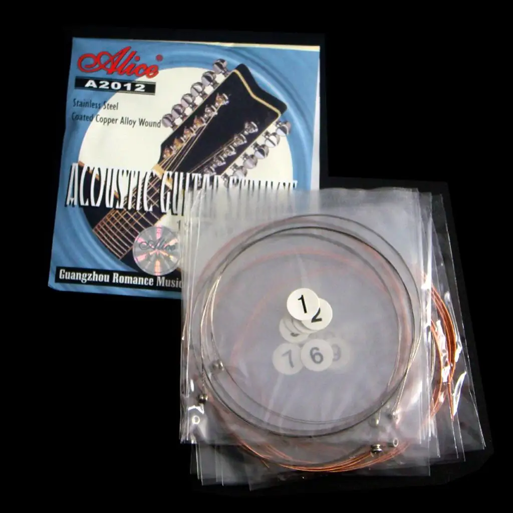 Acoustic Guitar String Set Imported Stainless Steel Wire Multi Color Musical Instrument Accessories for Folk 12 String Guitar