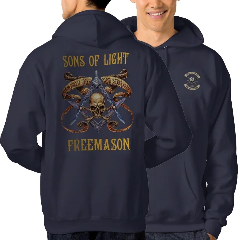 Masonic Square & Compasses Freemason Sons of Light Christ Pullover Hoodie 100% Cotton Casual Mens Sweatshirts Fashion Streetwear