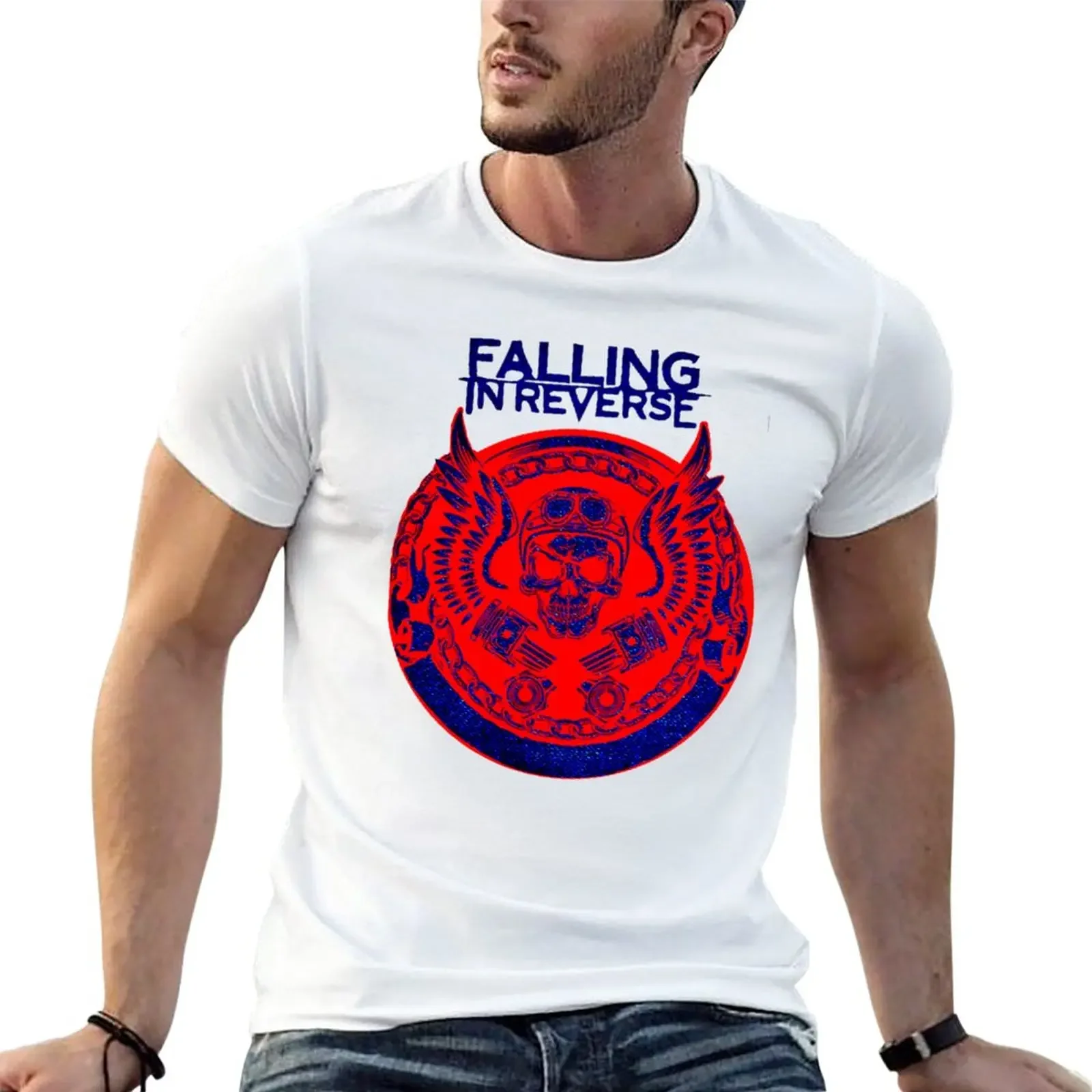 

New falling in revrese falling in revrese falling in revrese T-Shirt T-shirt short summer top fruit of the loom mens t shirts