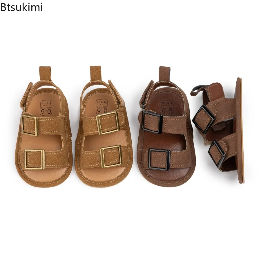 2026 Fashion New Baby Shoes Summer Sandal Cool Style High Quality PU and TPR Anti-slip Sole Todder Walking Shoe 0-9-18 Month