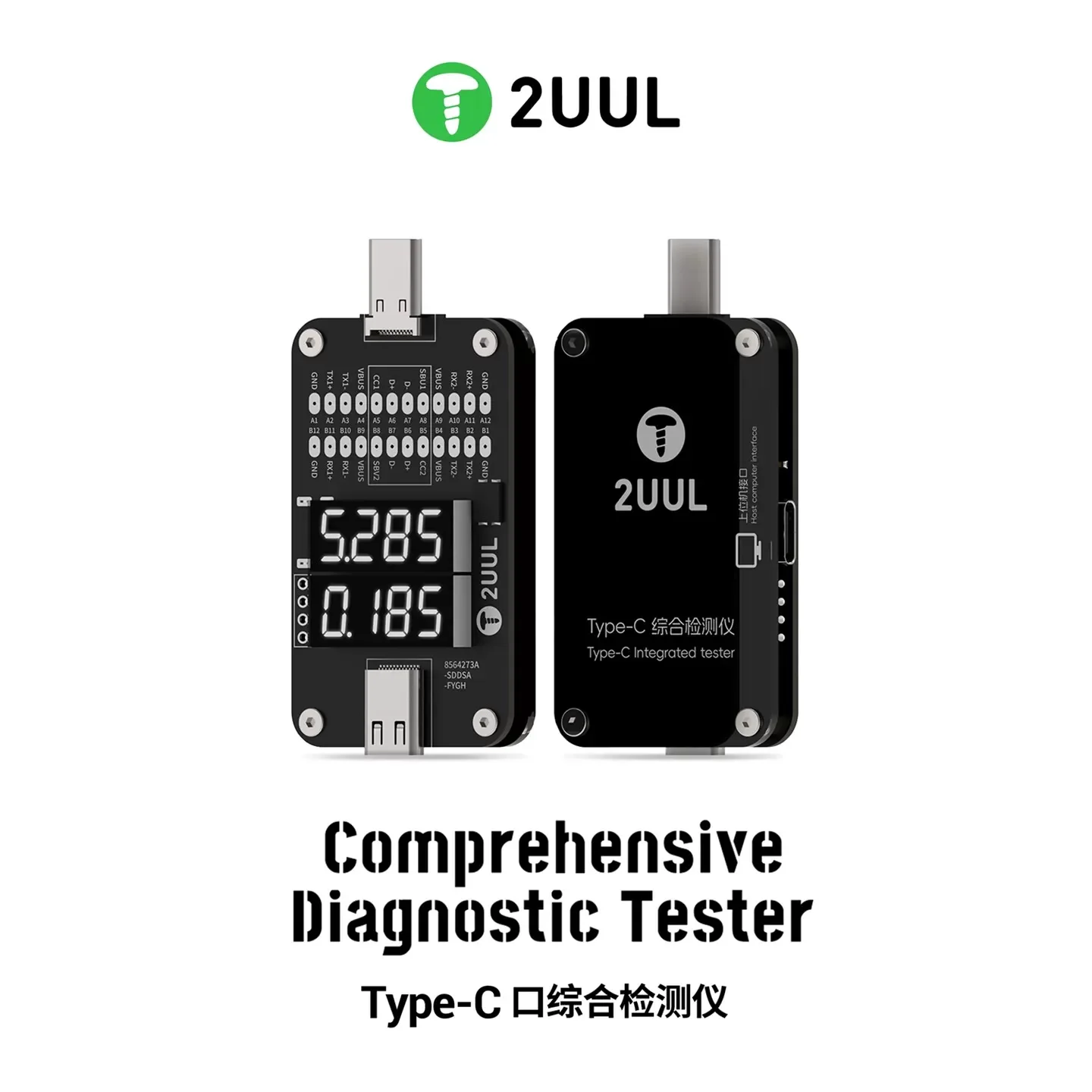 2UUL PW32 Type-C Comprehensive Diagnostic Tester for Mobile Phone Tablet Repair Fault Location Real-Time Charging Detection Tool