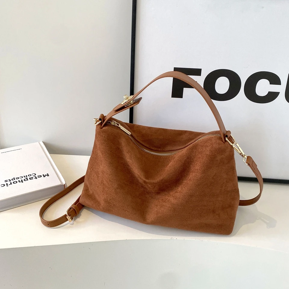 Bolso Retro avanzado para mujer, bolsa de hombro esmerilada texturizada con gran capacidad, bandolera de viaje, novedad de 2024