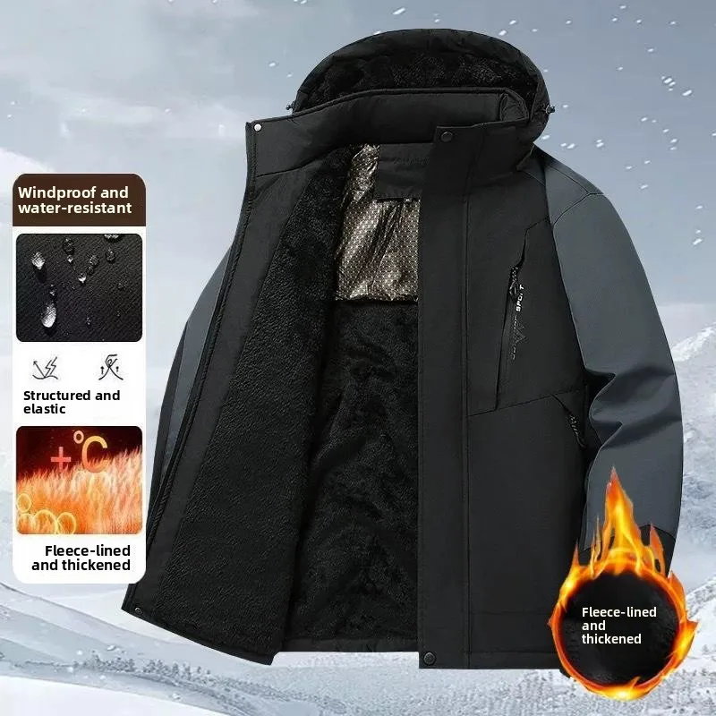 

Мужская зимняя повседневная куртка Thiened Fce из высококачественного хлопка, теплая, для активного отдыха, в стиле «папиных» пальто