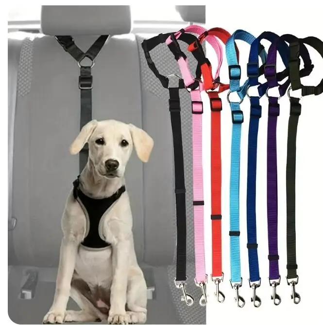 

1pc Pet Seat Belt For Dog & Cat,Retractable Dog Seatbelt For Car, Durable Elastic Nylon Adjustable Pet Safety Seat Belts