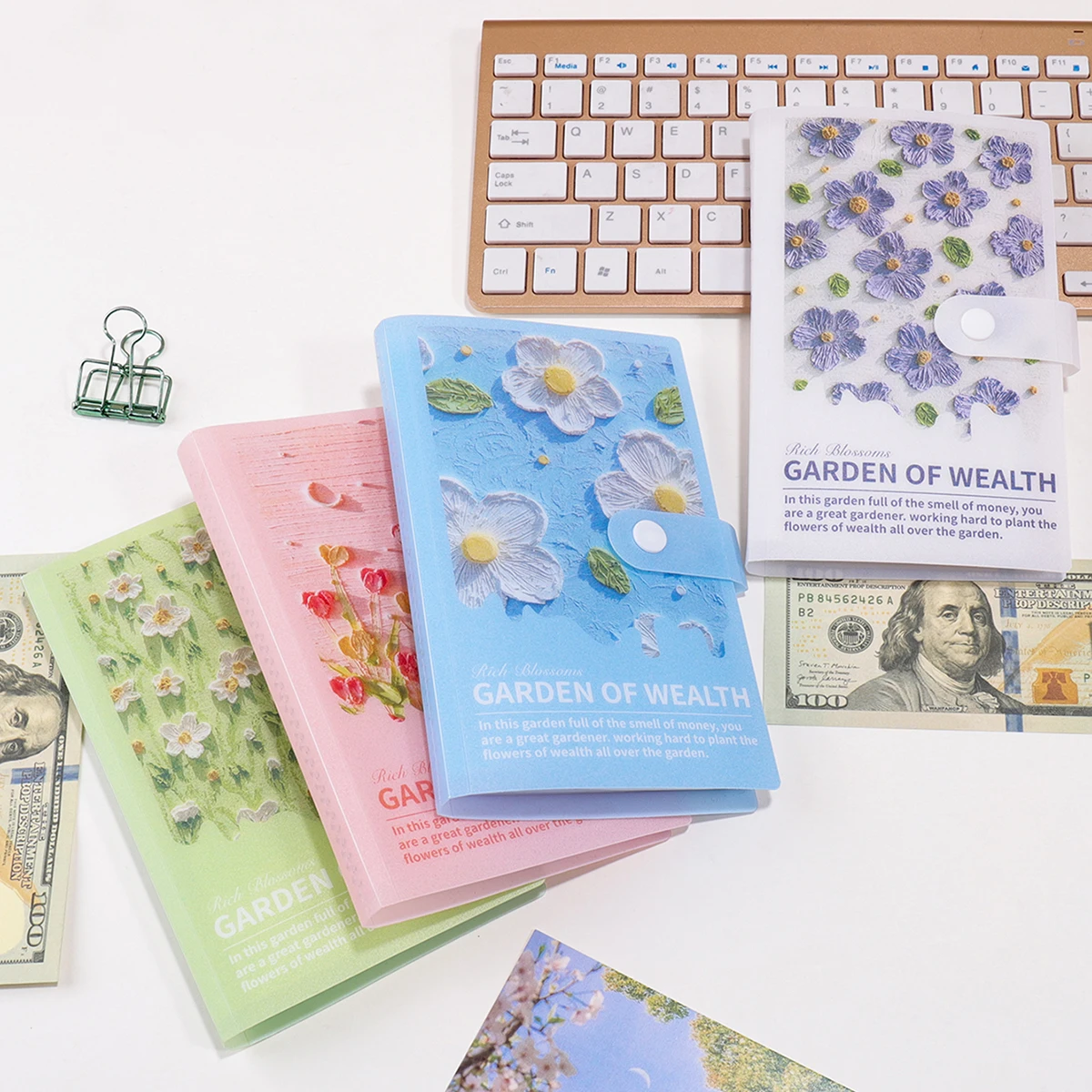 100 Pocket Currency Album Portable Banknotes Holder Paper Money Sleeves Storage Book for Tickets Stamps Collection Supplies