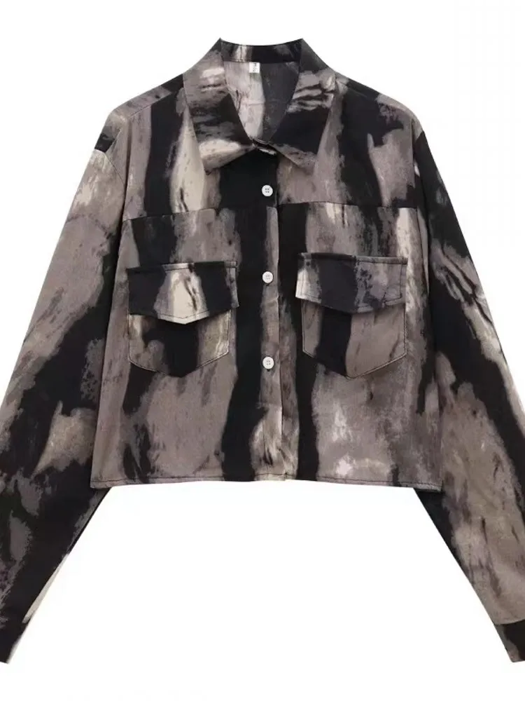 Lente 2026 Early Vintage Europese Dyeing Long Sve Women's irt Design Sensation ort Outerwear Top Korean Sle Co...