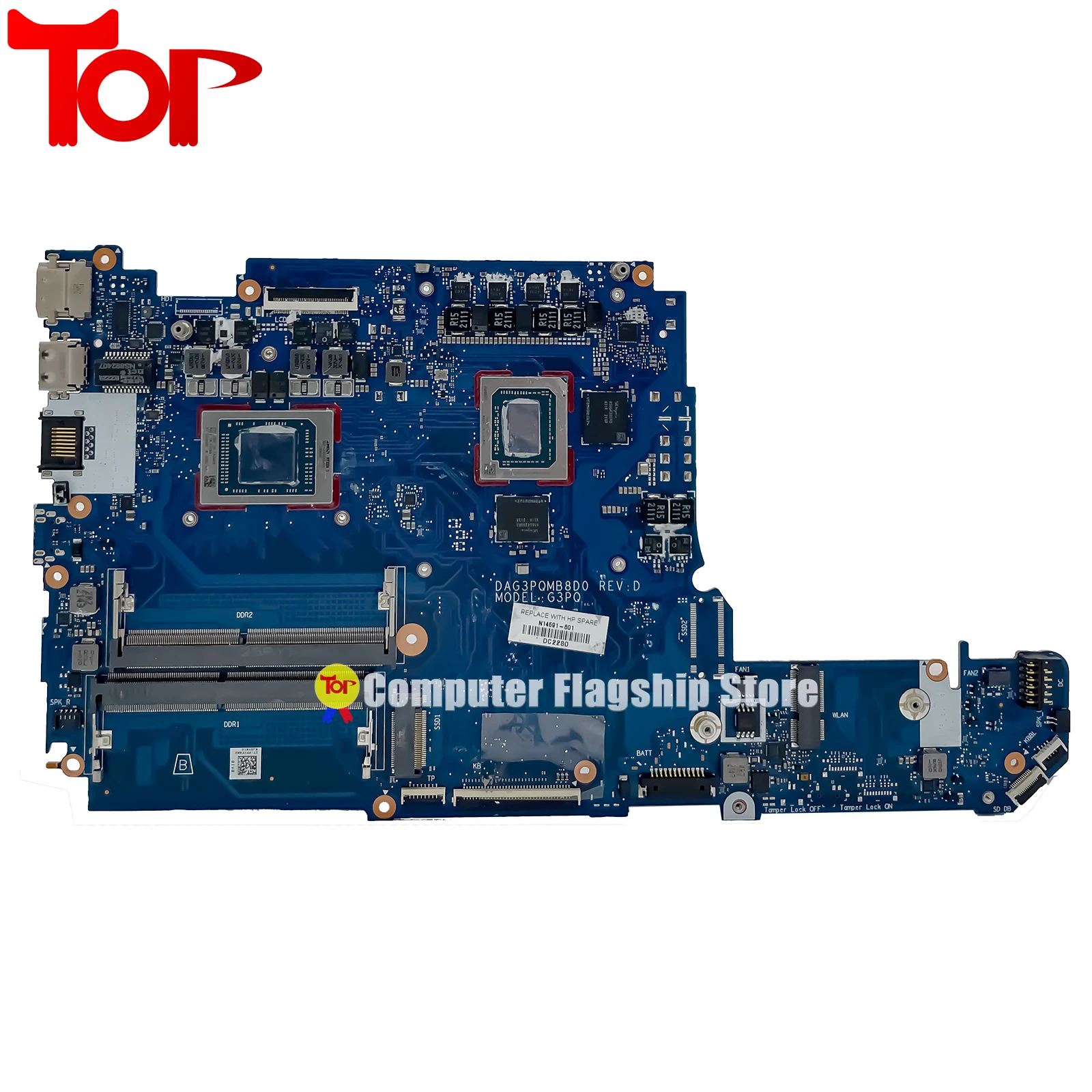 KEFU DAG3PQMB8D0 Laptop Motherboard For HP 16-A MB DSC Mainboard R5-5600H R7-5800H RX6500/V4G