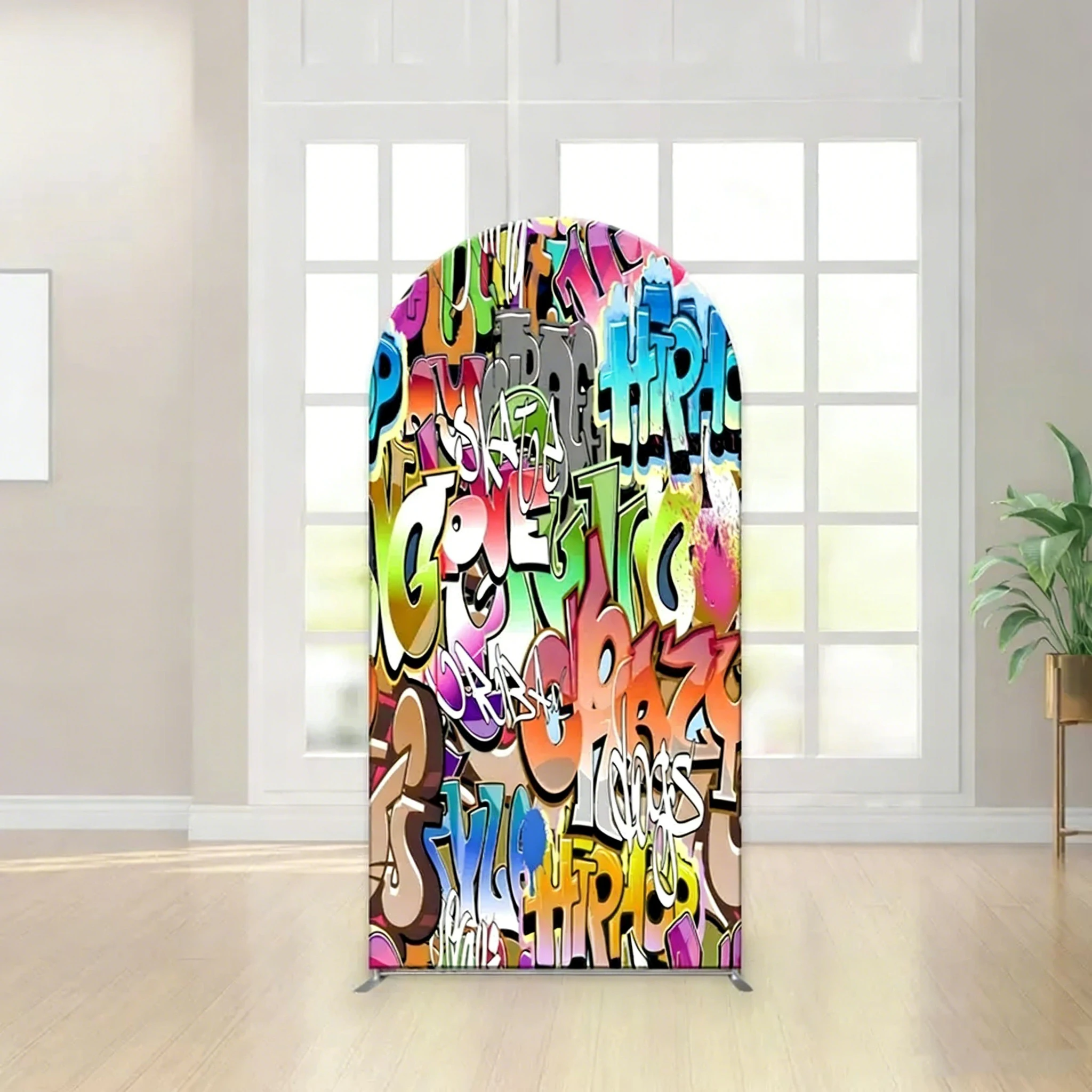 LS Custom 2-Sided Paint Splatter Graffiti Kids Birthday Party Baby Shower Covers Chiara Arch Wall Background Decor Backdrop