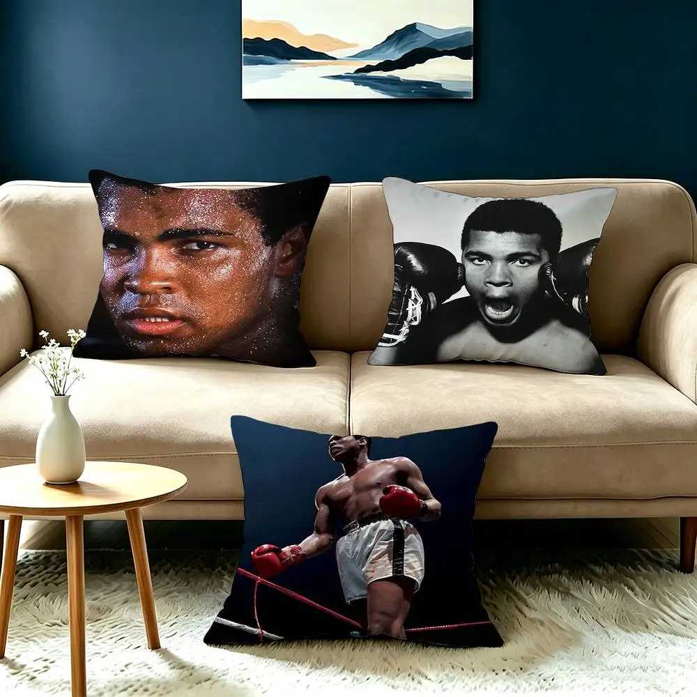 Boxing Legend Muhammad Ali Square Double-Sided printed Pillow Case Bedroom Bedside Pillow Sofa Cushion Cover