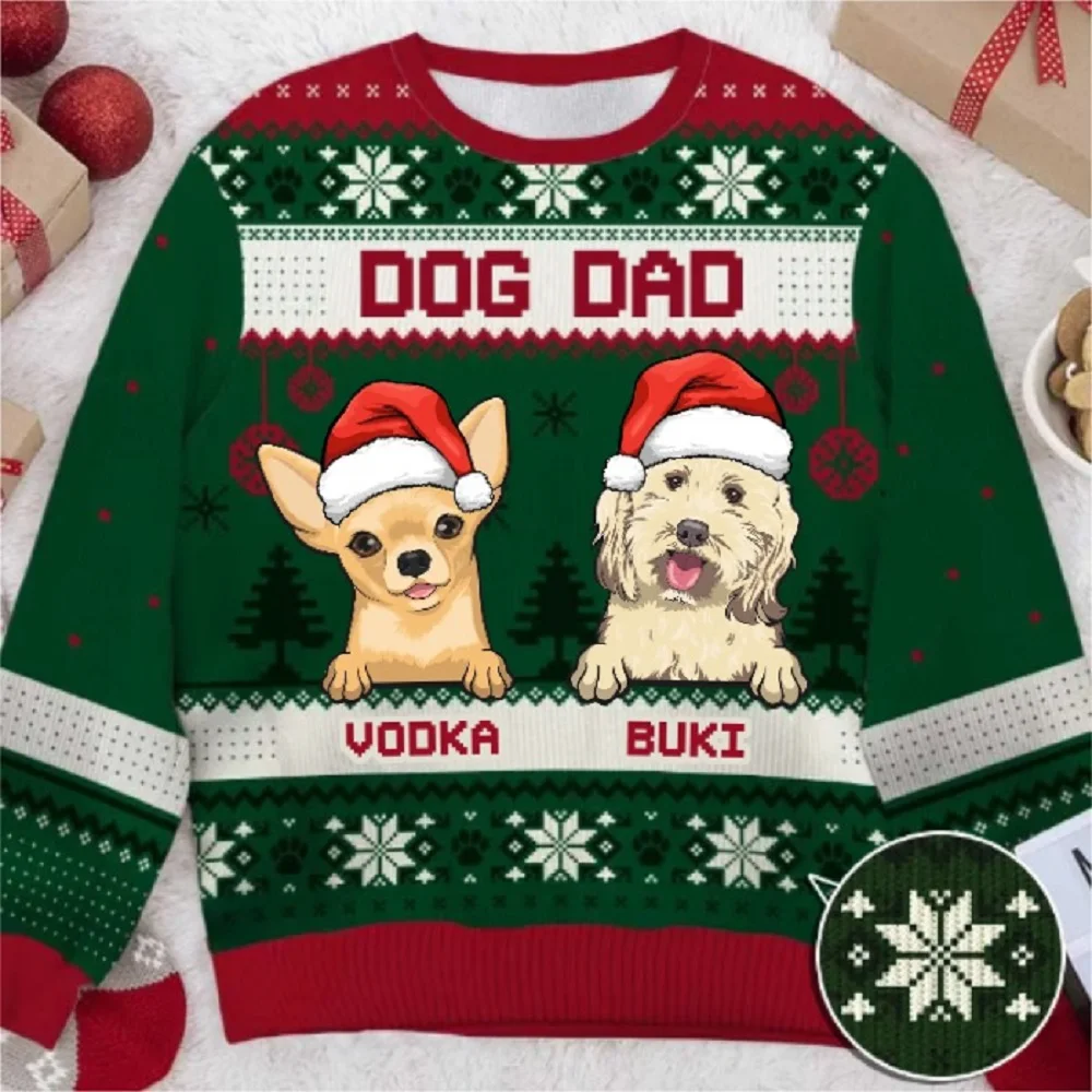 Cartoon Dog Ugly Christmas Sweater Christmas Sweater 3D Printing Gift Santa Claus Pullover Men 3D Sweatshirt Autumn Winter Top