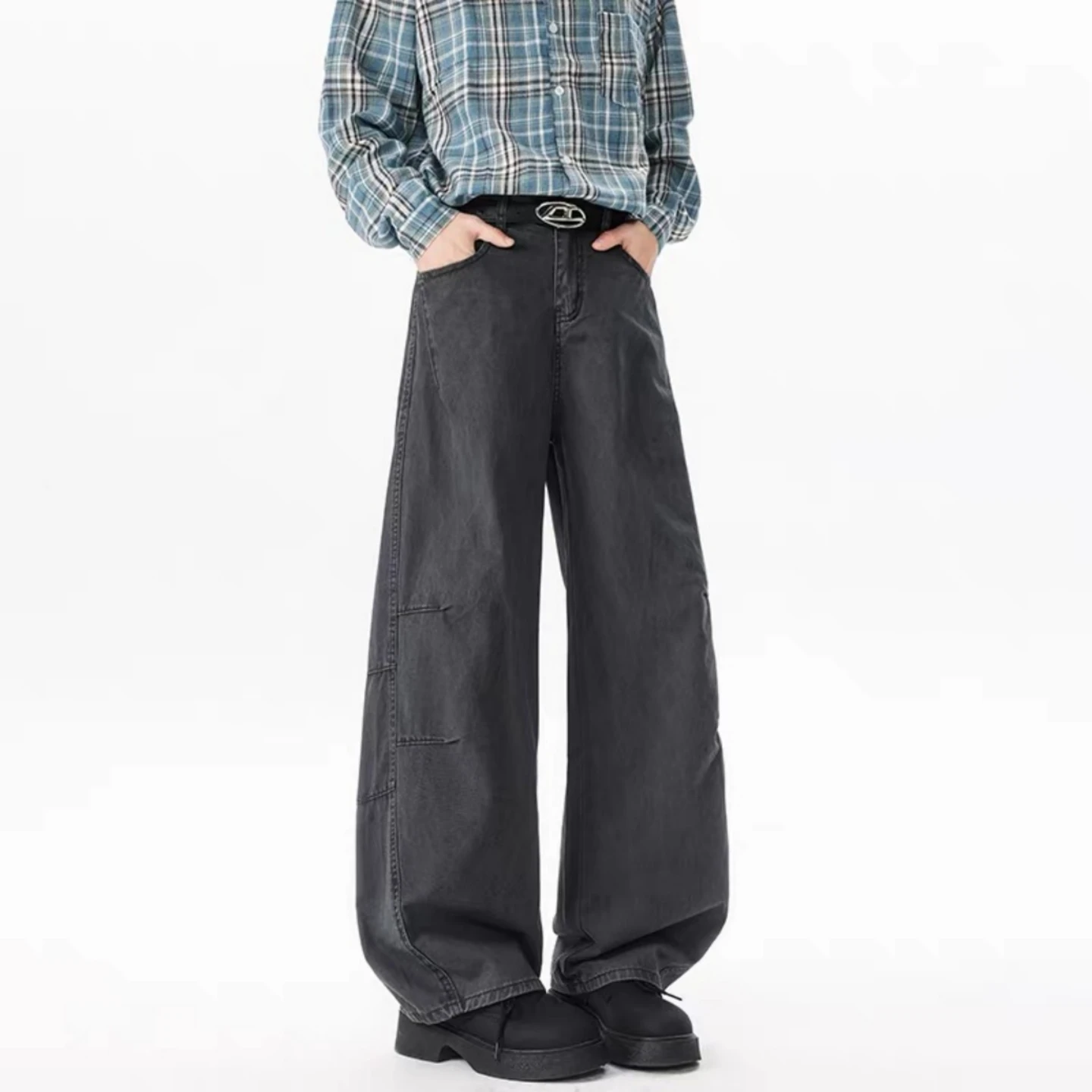 

Брюки Cleanfit American Sle Knife с широкими штанинами, свободного кроя, прямые, для мужчин и женщин, в стиле High Street Trend