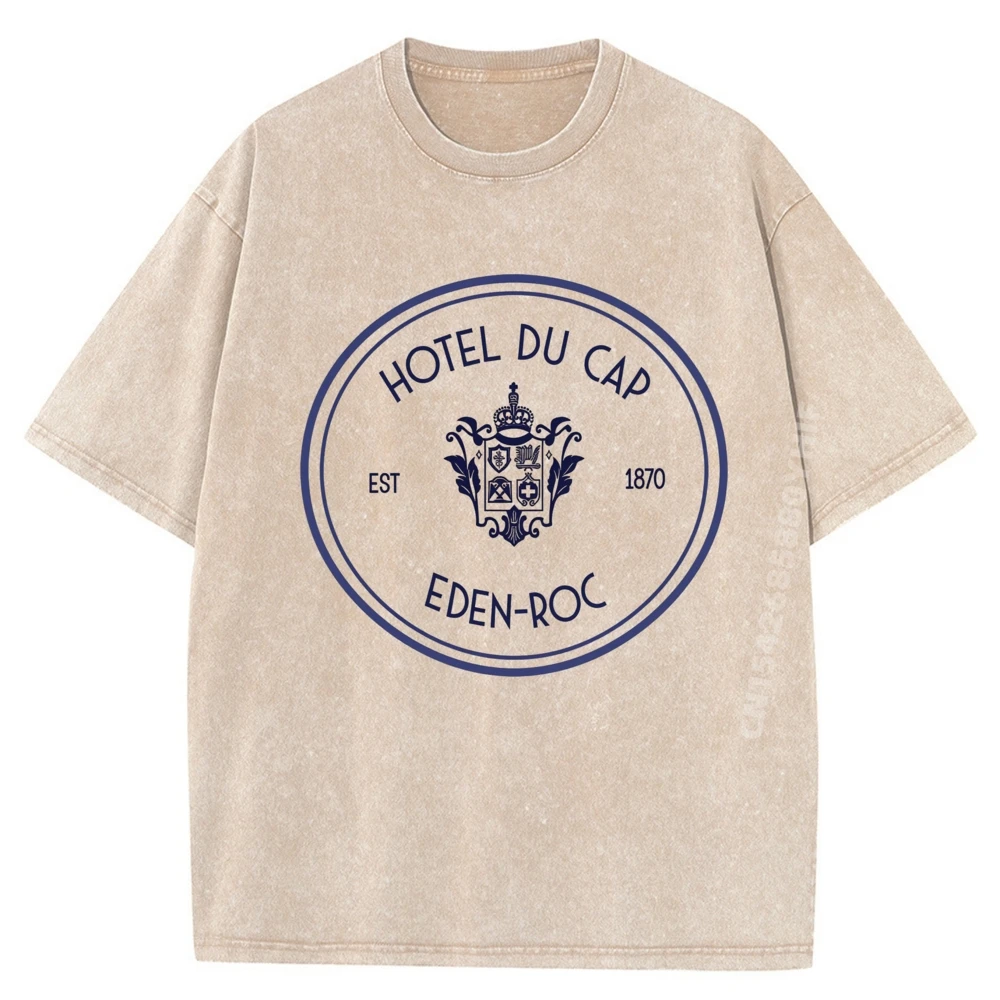 Hotel Du Cap Eden Roc Grafik-T-Shirt für Herren, modisches und trendiges bedrucktes Hemd, Streetwear, gewaschene Kleidung