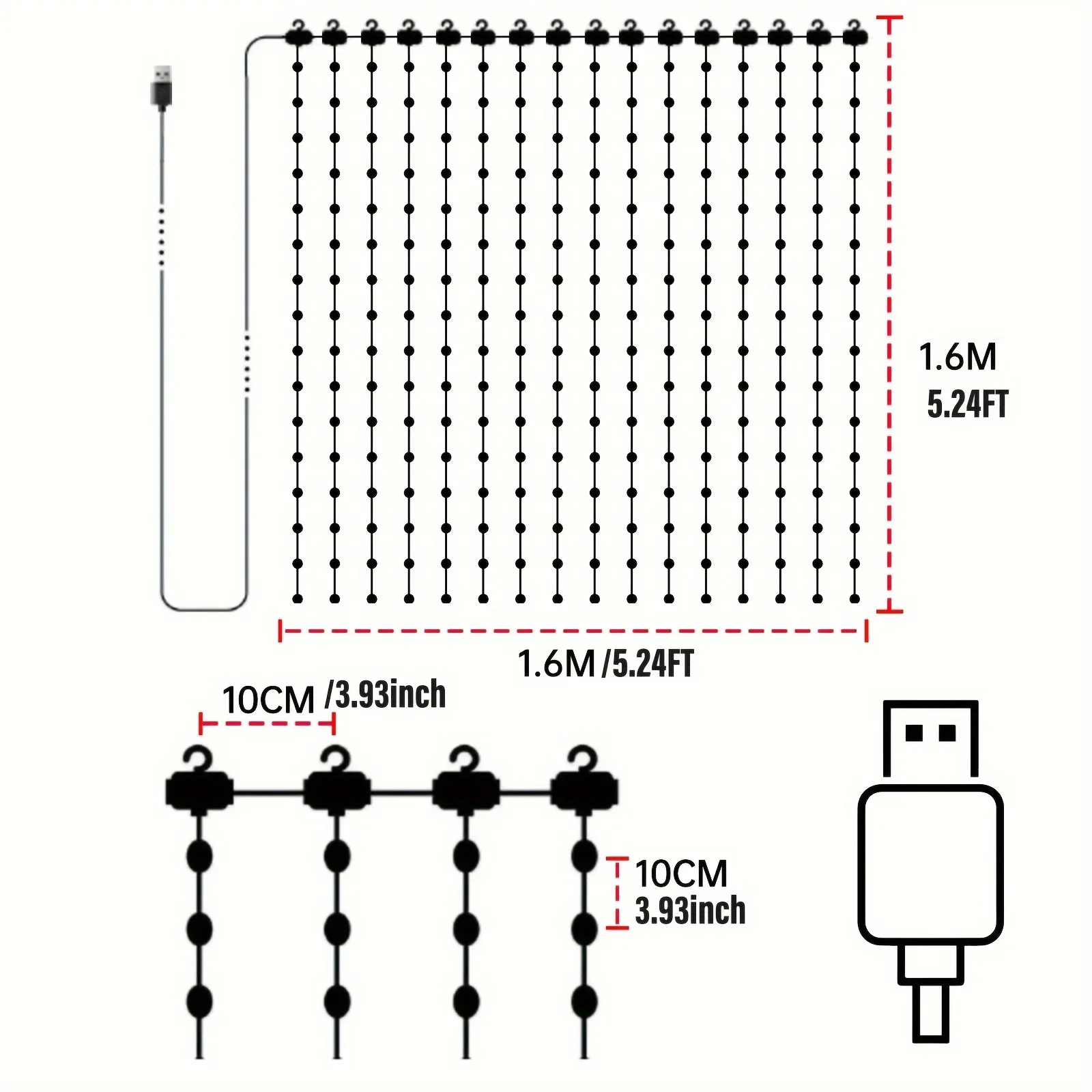 Luci per tende intelligenti Luci a corda RGBIC con controllo app programmabili fai-da-te, sincronizzazione musicale per camere da letto, feste,