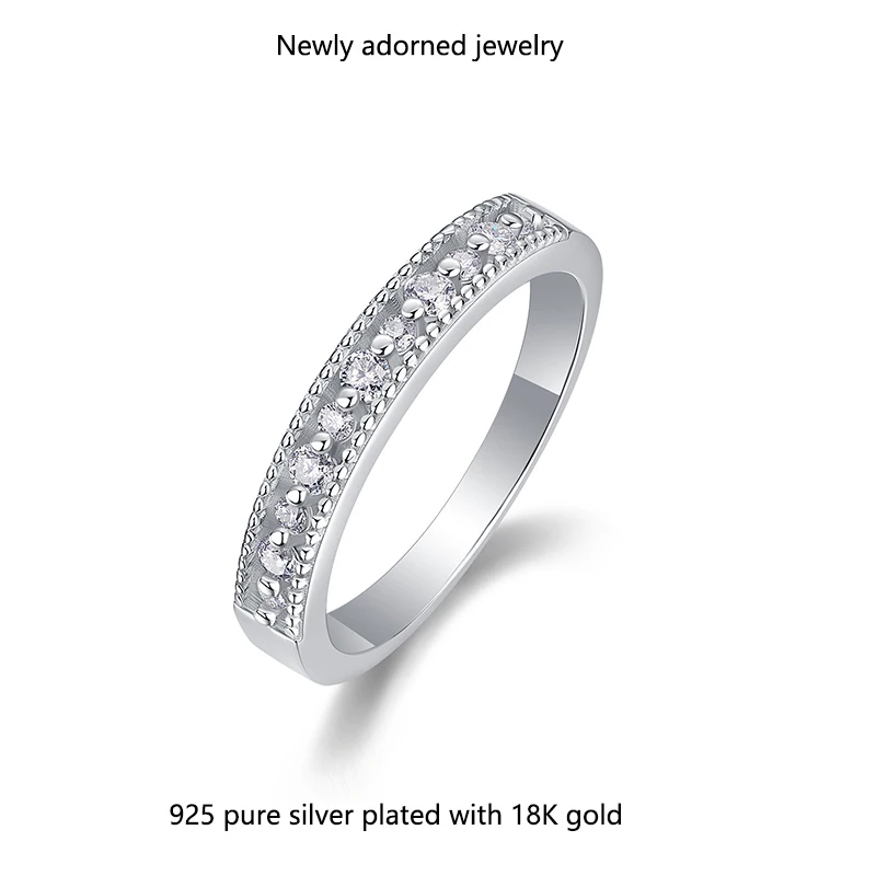 

New cross-border fashion luxury niche finger ring with high-end feel, featuring moissanite, designed for versatility and suitabl