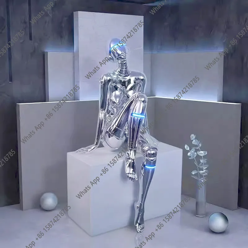 Mechanical large-scale ornament trend electroplating sculpture bar technology trend landing art decoration