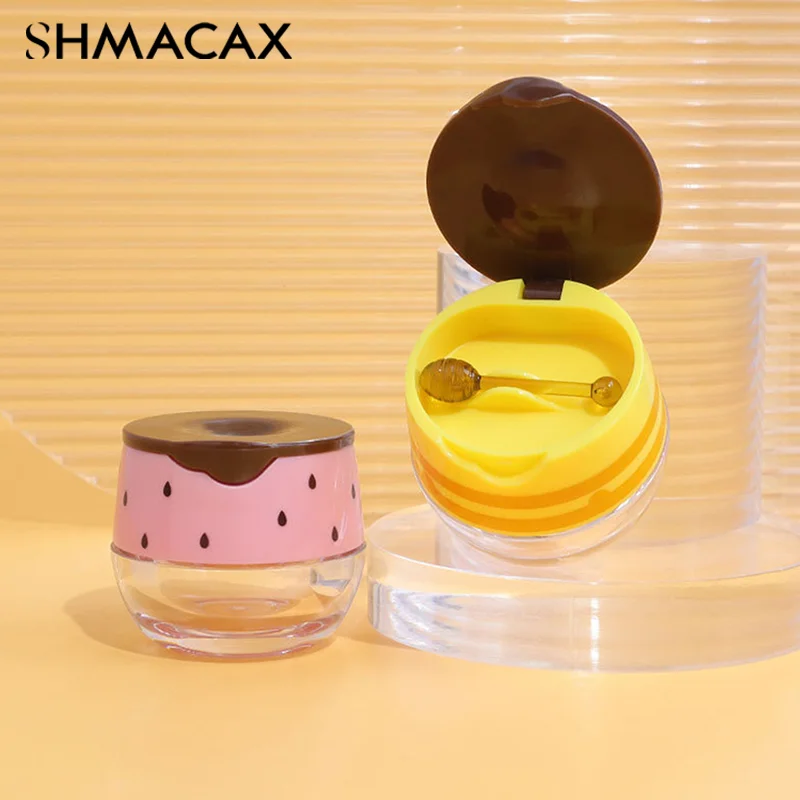 6g Empty Lip Masque Box With Brush Refillable Flip-Top Lip Mask Bottle Travel Portable Lip Balm Jar Cosmetic Containers