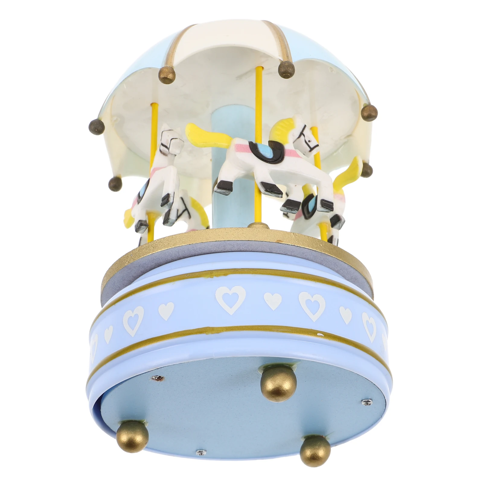 

Wooden Rotating Music Box Classic Carousel Design Mechanical Wind Up Vintage Decorative Desktop Gift Wooden Music Box