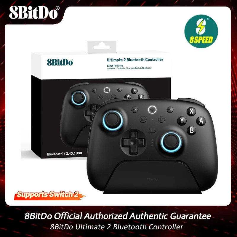 

8BitDo Ultimate 2 Bluetooth Gaming Controlle 8Speed with Charging Dock for Nintendo Switch / Switch 2 PC, Windows 10, 11
