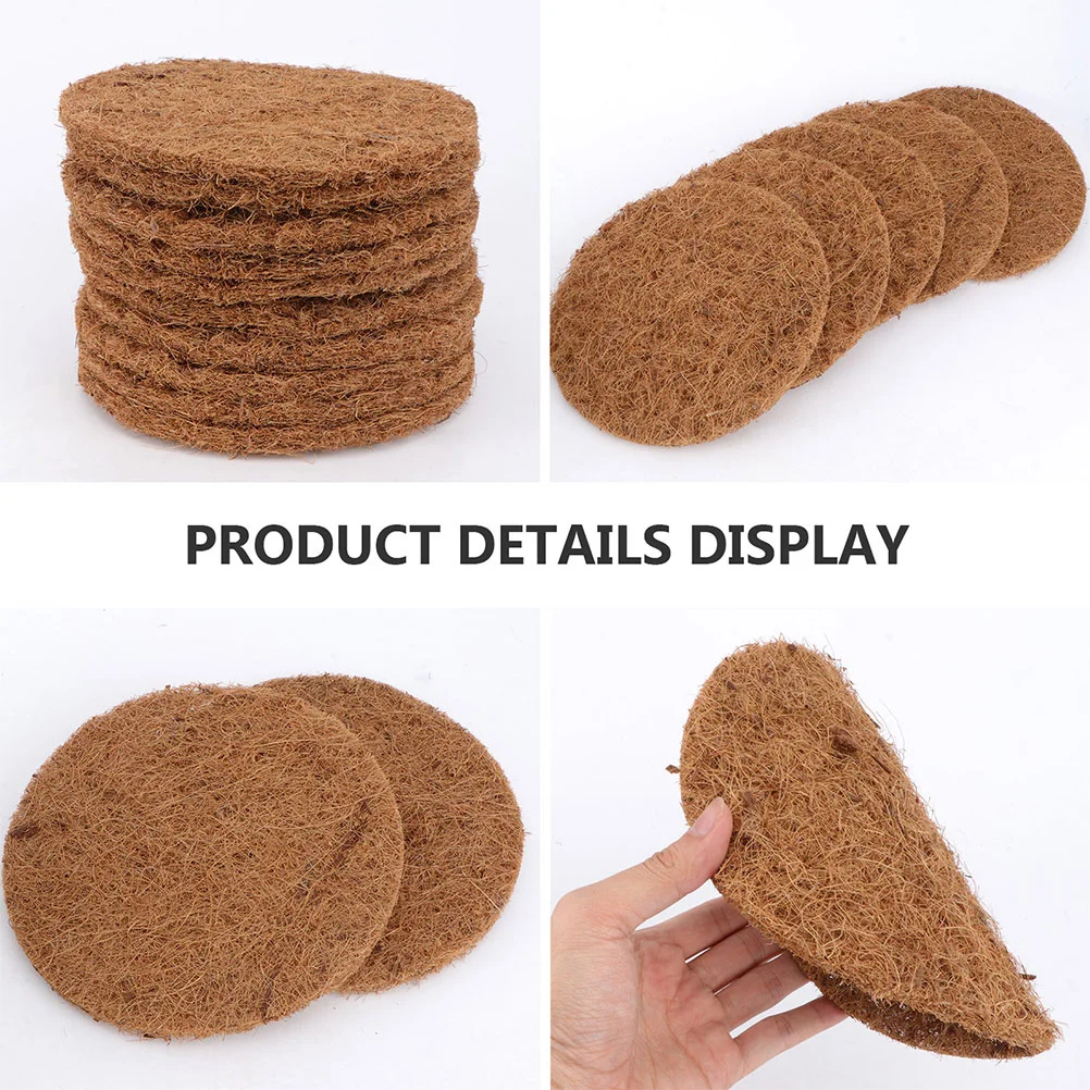 6 Pcs Pigeon Nest with Brown Cushion Coconut Fiber Bird Nesting Pads Mat Parrot House Eggs Mats Coir for Natural