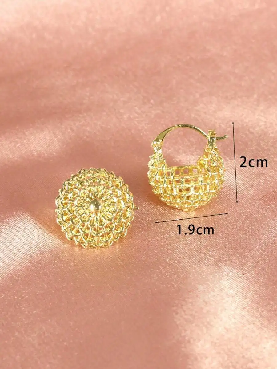 

Metal Woven Circular Hoop Earrings For Women