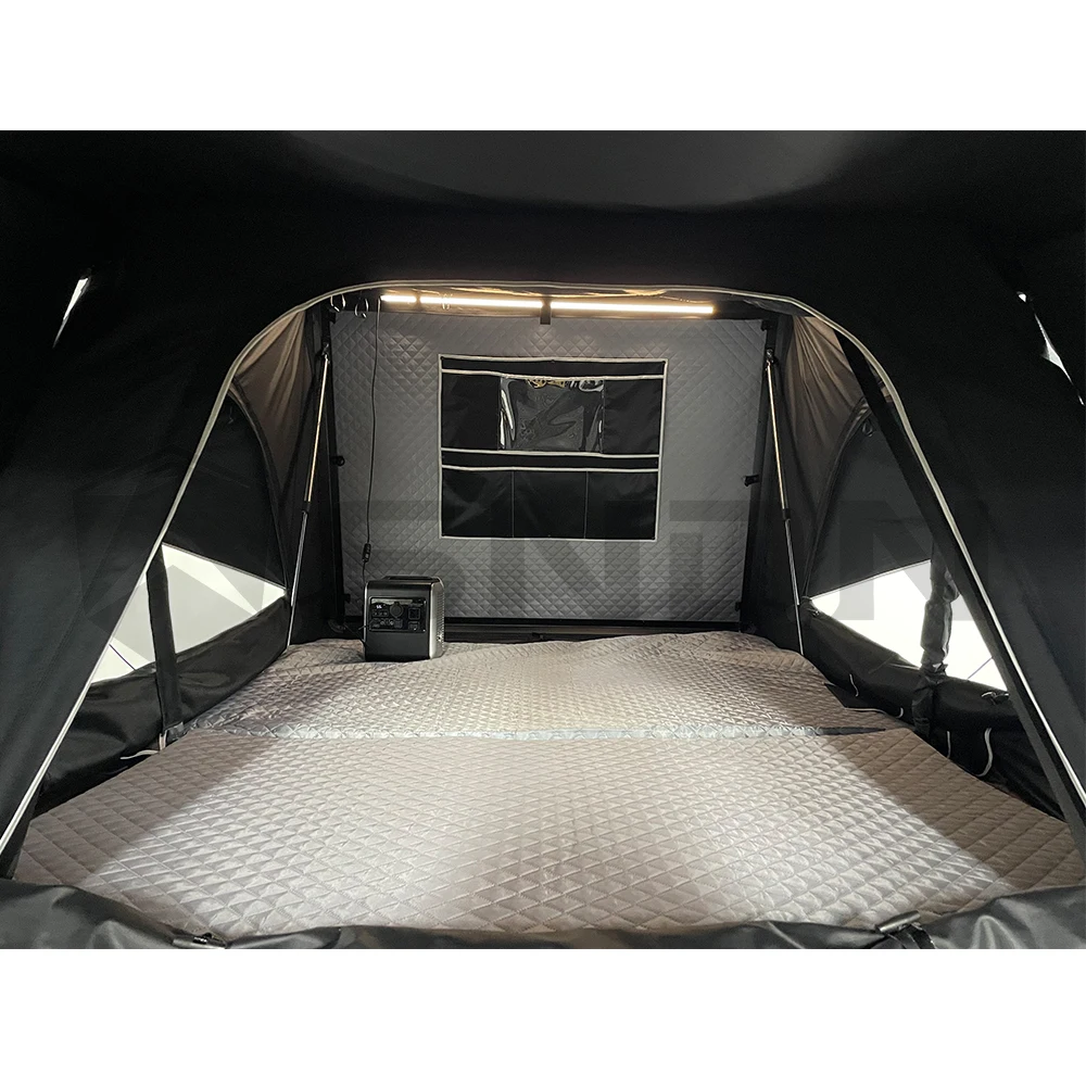 Aluminum Side Opening Hard Shell Roof Top Tent Pickup Roof Top Tent for Whole Family Large Size Roof Top Tent 5