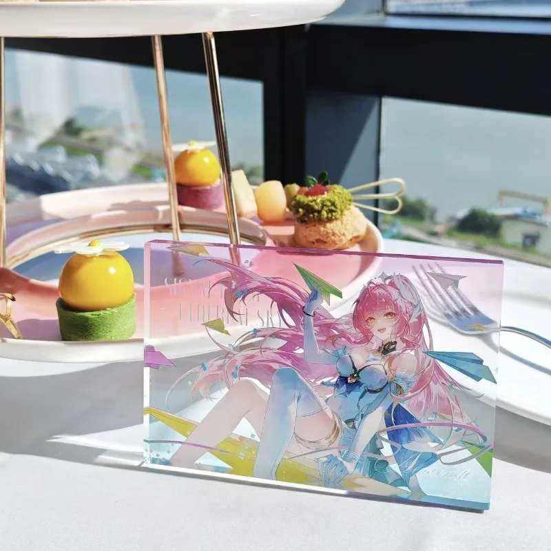 Wuthering Waves Character Acrylic Brick Amis Desktop Plaque Stand Transparent Block Desk Ornament Fan Collection Display Gift