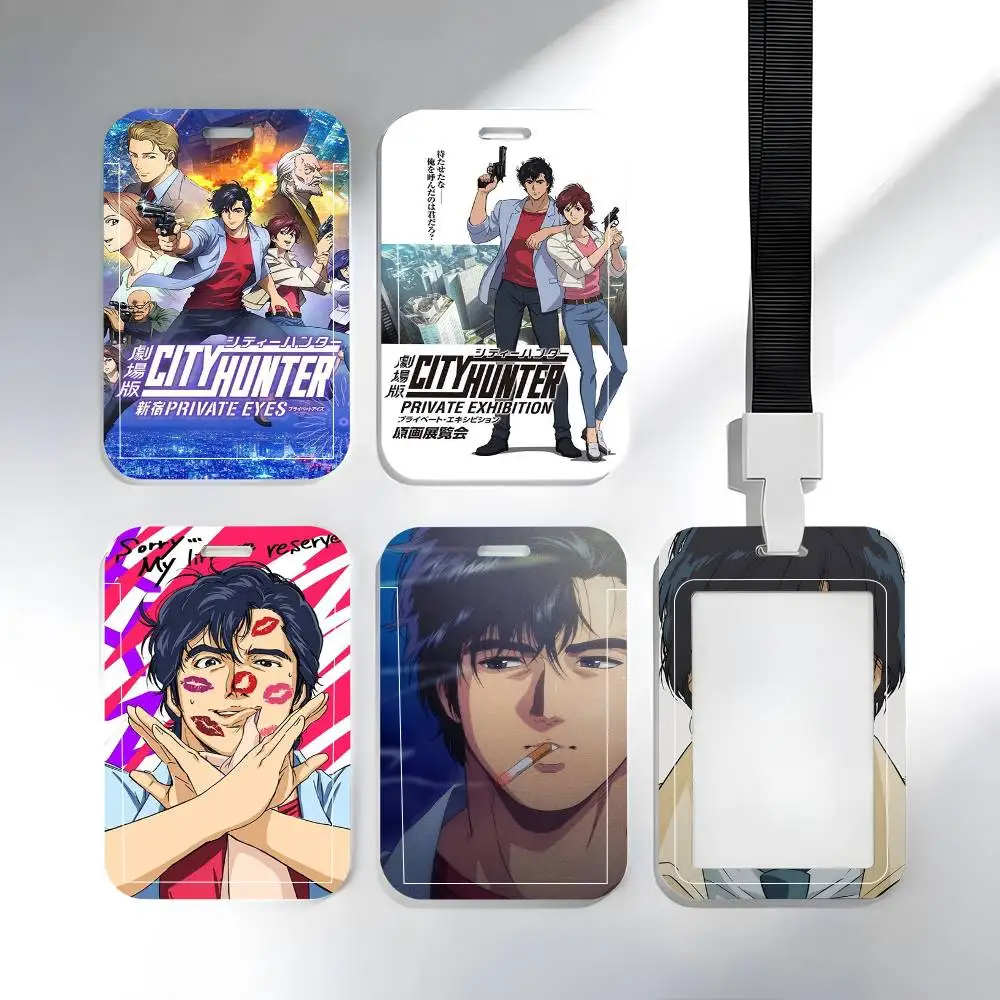 1 Stück Anime C-City Hunter P-PRIVATE EYES Ausweishülle, Schulkarten-Schutzhülle, Zugangskarten-Schutzhülle, Bus- und Essenskarten-Schutzhülle, Einfach zu Bedienen