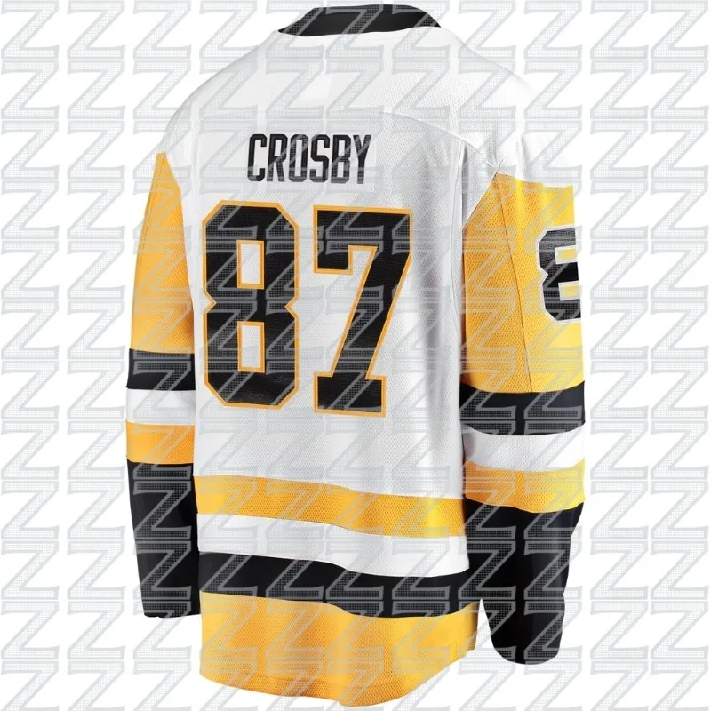 Chaqueta de hockey sobre hielo azul de entrenamiento de los Pittsburgh Penguins, chaqueta deportiva de manga larga de Crosby para hockey sobre hielo, estilo moderno.