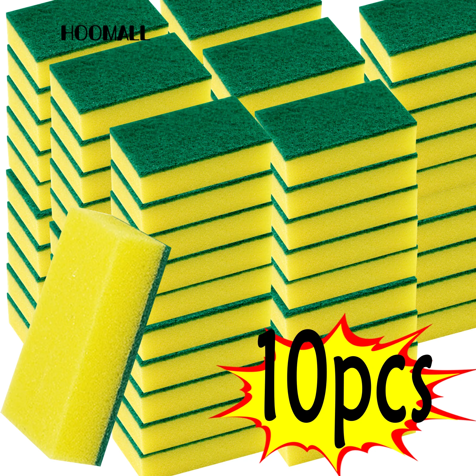 10/5/1pcs Scouring Pad Double Sided Scrub Bowl Pot Portable Cleaning Sponge Dish Washing Kitchen Tools Home Clean Supplies Tools